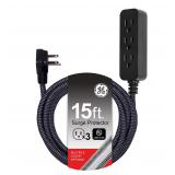 GE 15ft 3-Outlet Power Strip Surge Protector