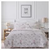 Laura Ashley Twin Quilt PinkGrey