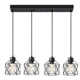 ROCUNSI 4-Light Black Pendant Light