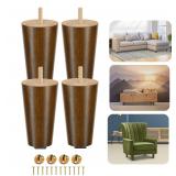 Yes4All Round Wood Furniture Legs 4 inch