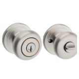 Kwikset Entry Door Knob 1Pk Satin Nickel