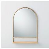 Gold Arch Mirror with Shelf