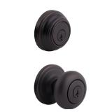 Kwikset Juno Door Knob  Deadbolt Venetian Bronze