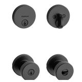 Kwikset Entry Knob  Deadbolt Combo Black