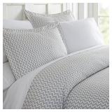 Linen Market King Puffed Chevron Duvet Set