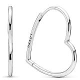 PANDORA Asymmetrical Heart Hoop Earrings Small