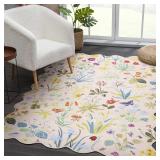 Lansatte Floral Pink Area Rug 5x7