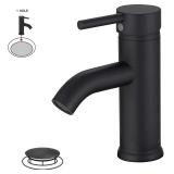 Bwe Single Hole Bathroom Faucet Matte Black