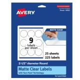 Avery 2.5 Round Clear Labels