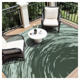 COCOER Teal 8x10 Outdoor Rug