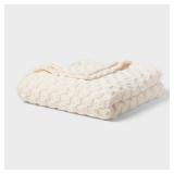 Room Essentials FullQueen Plush Blanket Ivory