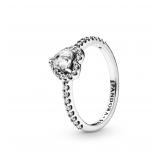 PANDORA Clear Sterling Silver Ring Size 6