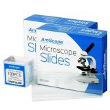AmScope 100 Blank Microscope Slides