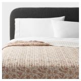 Threshold FullQueen Floral Quilt Ivory