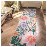 Zealude Pink 2x6 Floral Runner Rug