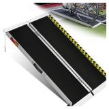 VNN Portable 4FT Aluminum Wheelchair Ramp Black