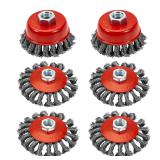 AUPREX 6-Pack 4in  3in Wire Wheel Set