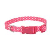 Coastal Dog Collar Pink Dots 38 x 8-12