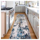 Fashriend Runner Rug 26x9 NavyYellow
