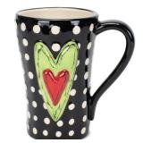 DEMDACO White Dots Heart Mug 15oz