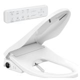 BATHKITY White Elongated Bidet Toilet Seat
