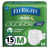 FitRight Adult Briefs Large 15 Count