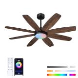 YOUKAIN 52 RGB Ceiling Fan wLight