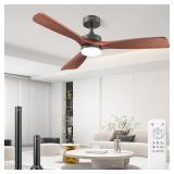 JOYEYE 52in Ceiling Fan Dark Walnut