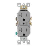 Leviton 20A Tamper-Resist Duplex Outlet Gray