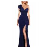 VFSHOW Womens Large Sparkly One-Shoulder Dress