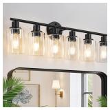 Zarbitta 6-Light Matte Black Vanity Light