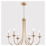 ALISADABOY Gold Farmhouse 6-Light Chandelier
