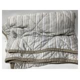 Polar Bliss Beige Striped Quilted Throw
