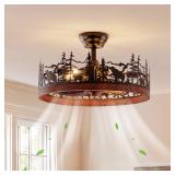 Monikessy 21.7 Black Bladeless Ceiling Fan