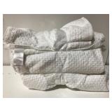WelHome White Textured Weave Bath Towels