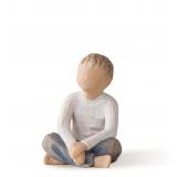 Willow Tree Seated Boy Figurine 2.5in