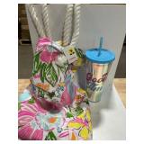 Dollar General Floral Tote  Tumbler Set