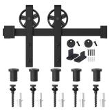 WINSOON Black 6 ft. Barn Door Hardware Kit
