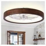Curve Curio 20in Wood Ceiling Fan LED