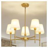 RUIYEY 5-Light Gold Modern Chandelier