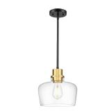 Emak 10 Black Gold Clear Glass Pendant