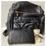 Soperwillton Black Backpack  Wallet