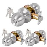 RAFECIEE Keyed Door Knob 3 Pack