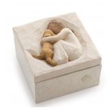 Willow Tree Girl  Puppy Keepsake Box 3 Square