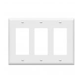 ENERLITES 3-Gang Decorator Wall Plate White