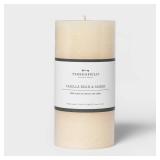 Threshold Vanilla Bean  Amber Pillar Candle 6x3