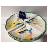 Roller Rabbit Fruit Print Scalloped Plates $35.00