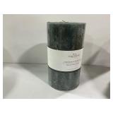 Threshold 7x4 Charcoal  Teak Pillar Candle