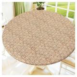 Moosfor Beige Elastic Round Tablecloth 36-44