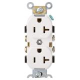 Leviton 20A Commercial Duplex Receptacle White